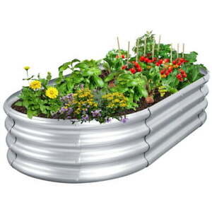 Galvanized Raised Garden Beds for Vegetables Large Metal Planter Box Flower Herb