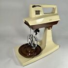 Vintage Sunbeam Mixmaster Mixer 12 Speed Tested WORKS Almond Brown Beaters Cord