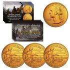 2021 Washington Crossing the Delaware Quarter U.S. Coin 24K GOLD PLATED QTY 3