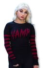 Sourpuss Clothing Vamp Sweater Fitted Pullover Black Gothic Women's LARGE