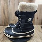 Womens Sorel Carnival size 8.5 Black Ankle High Insulated Lined Winter Boots
