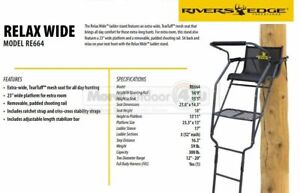 New ListingRE664 Rivers Edge Ladder Tree Stands 1 Man Relax Wide Ladder Stand RESELL OPEN