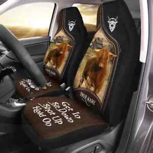 Personalized Highland Cattle Cow Get In Sit Down Shut Up Hold On Car Seat Cover