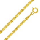 14K Yellow Solid Gold 2mm Men Women DC Valentino Necklace Chain 16