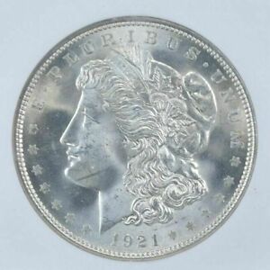 (1) Brilliant Uncirculated $1 1921 Morgan US Silver Dollar 90% BU Bulk Lot