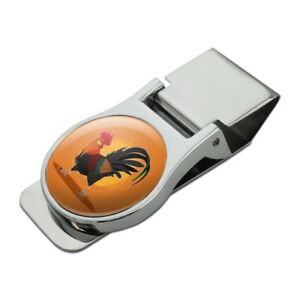 Rooster of Awesomeness Chicken Satin Chrome Plated Metal Money Clip