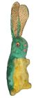 Vintage Green & Yellow Plush Easter Bunny Rabbit 22