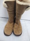 Ladies Brown Suade Shearling Boots  Size 7.   Boho Hippie Snow Ski Winter