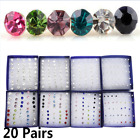 20 Pairs Set Earrings Cute Mixed Pattern Stud Kids Girls Teen Jewellery Gift Box