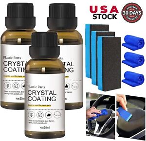 3× Plastic Parts Crystal Coating Car Refresher Agent Maintenance Accessories USA