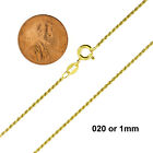 925 Sterling Silver Gold-Plated Diamond Cut Rope Chain Necklace All Sizes