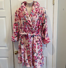 Vera Bradley Plush Fleece Hooded Robe Pretty Posies Pink Women's Size 2X-3X