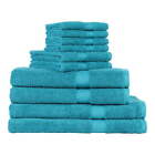 Solid Adult 10-Piece Bath Towel Set, Turquoise