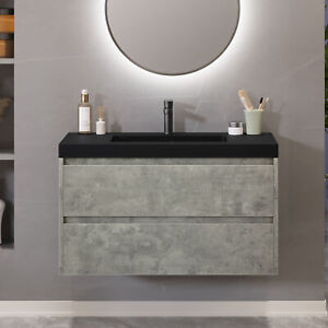 36'' Modern Bathroom Vanity Cabinet Vessel Sink Wall Mounted Storage Organizer