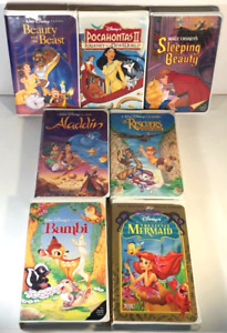 Classic DISNEY VHS Movies Lot of 7 - Beauty & The Beast, Aladdin, Bambi, + More