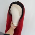 Glueless T Lace Front Wig Gradient red Long Straight Soft Synthetic