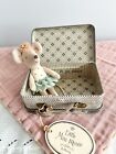 Retired, Discontinued Maileg Little Miss Mouse in Tin suitcase, NWT