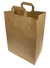 60 Paper Retail Grocery Bags Kraft with Handles 12x7x17