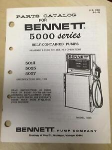 Bennett Parts Catalog Manual ~Models 5013 5025 5027 Gas Pump Dispenser 1978