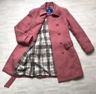 Burberry Blue Label Long Wool Trench Coat Pink 38