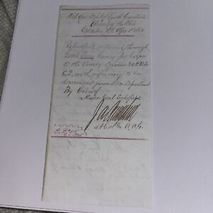 1865 Note from Faison’s Depot NC - Order by Major General Terry & Schofield Ohio