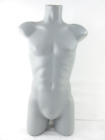 Male Mannequin Half Body Free Standing Table Clothes Display Gray Torso Athletic