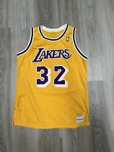 MacGregor Sand Knit Magic Johnson Los Angeles Lakers Jersey Vtg 80s NBA Size XL