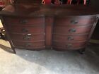 Vtg DIXIE FURNITURE Mahogany Serpentine Bow Front Dresser / Chest of Drawers MCM