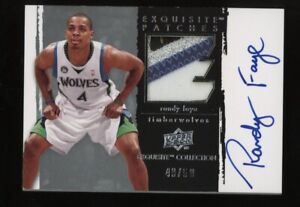 2009-10 UD Exquisite Randy Foye Signed AUTO 4-Color Patch 49/50 Timberwolves