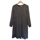 & And Other Stories Mini Shirt Dress Black Silk Blend Glittery EU40 UK12