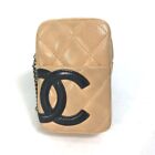 CHANEL A26732 Cambon Line CC CC Mark pouch Cigarette case Leather Beige/Black