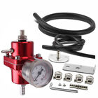 ✨Aluminum Universal Adjustable Fuel Pressure Regulator + Gauge+ Fitting Kit Red