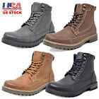 US Men's Motorcycle Boots Combat Riding Ankle Leather Boots Size 6.5-15