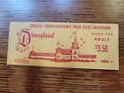 Disneyland Vintage Special Complimentary Main Gate Admission Ticket UNUSED $3.50