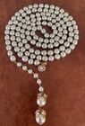 Sgned MIRIAM HASKELL Jewelry Baroque Silver Pearl Clear Rhinestone Necklace 46