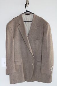 BROWN HERRINGBONE COPPLEY 100% WOOL TWEED SPORT COAT  60T blazer suit jacket 60L