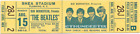 1  BEATLES UNUSED FULL CONCERT TICKET 1965 Shea Stadium NY laminated yel reprint