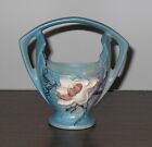 Vintage Roseville Art Pottery - Magnolia Blue Basket Planter 383-7
