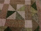 Handmade Quilt Shades of Green Machine Quilted, Full/Queen Pinwheel