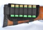Shotgun Shell Cartridge Buttstock Holder Cheek Rest 20 and 12 GA 6 Loops Leather