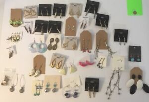 Lot Of Vintage To Now Costume Jewelry Pierced Earrings, Variety Of 35 Pair