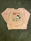 Rare Vintage Snoopy Crewneck Pullover Sweatshirt Pink Womens Large Peanuts