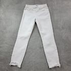 Paige Verdugo Crop Jeans Womens 26 White Raw Hem Stretch Pockets Casual 26X26