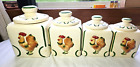 Sierra Vista Rooster Canister Set of 4,  RARE COMPLETE, Hand painted.