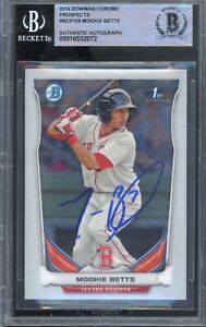 New Listing2014 Bowman Chrome Mookie Betts RC BECKETT AUTHENTIC BAS Auto Autographed Signed