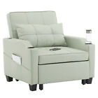 Sofa Bed Type C & USB Ports 3-in-1 Sleeper Chair Beds with Adjustable Backrest