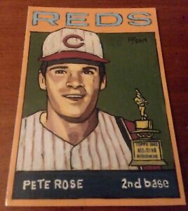 Baseball Art Card Print of Pete Rose, 64. Limited print edition of 500.