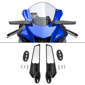 Pair Winglet Stealth Rearview Wind Wing Mirrors for Yamaha YZF R25 R3 2016-2024 (For: 2020 YZF R3)