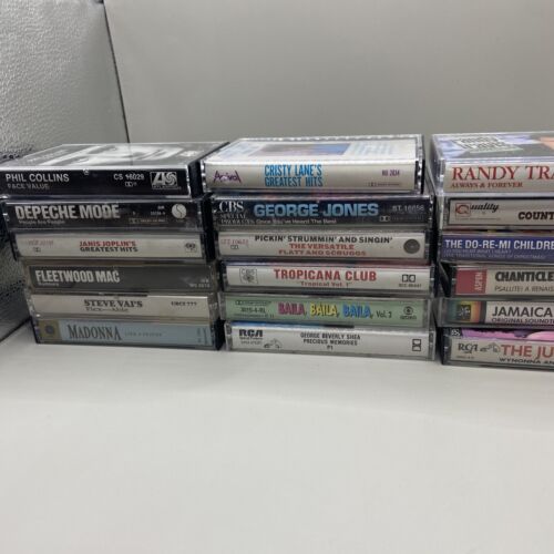 Lot Of 18 Cassettes 80s, Rock, Country. Madonna Fleetwood Mac Janis Joplin Vai