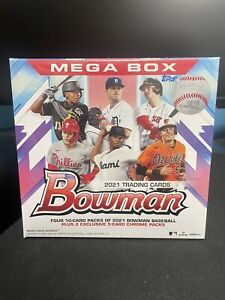 2021 Topps Bowman MLB Baseball Trading Cards (1) Mega Box New Factory Sealed